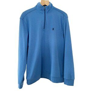 Izod Men's Sz M Advantage Performance Stretch  1/4 Zip Blue Pullover Jacket